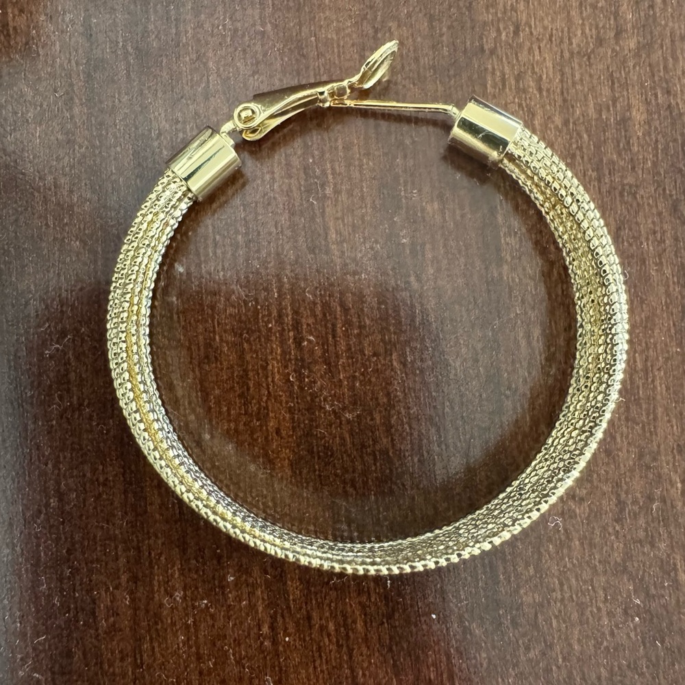 Sparkly Unique Gold Hoop Earring